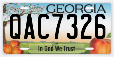 GA license plate QAC7326