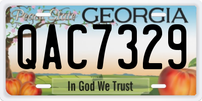 GA license plate QAC7329