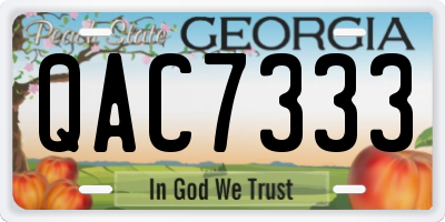 GA license plate QAC7333
