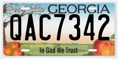 GA license plate QAC7342