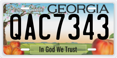 GA license plate QAC7343