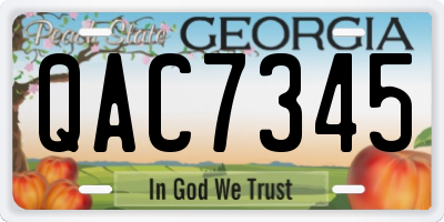 GA license plate QAC7345