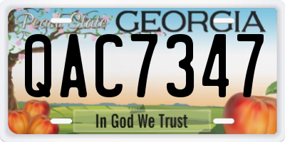 GA license plate QAC7347