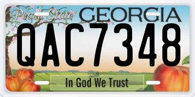 GA license plate QAC7348