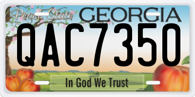 GA license plate QAC7350