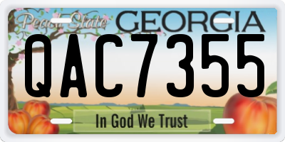 GA license plate QAC7355