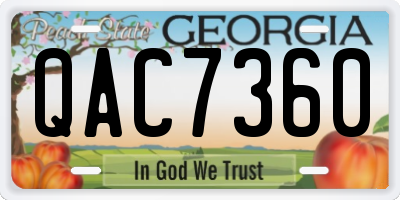 GA license plate QAC7360
