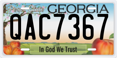 GA license plate QAC7367