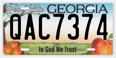 GA license plate QAC7374
