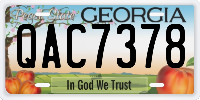GA license plate QAC7378