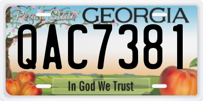 GA license plate QAC7381