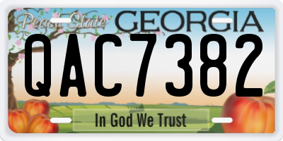 GA license plate QAC7382