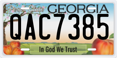 GA license plate QAC7385