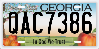GA license plate QAC7386