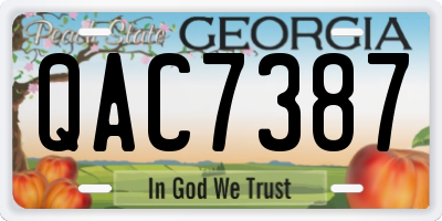 GA license plate QAC7387