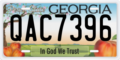 GA license plate QAC7396