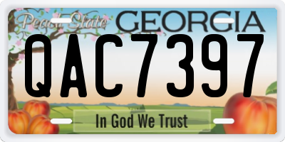 GA license plate QAC7397