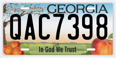 GA license plate QAC7398