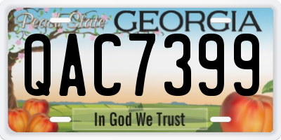 GA license plate QAC7399