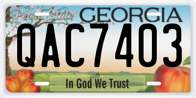GA license plate QAC7403