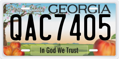 GA license plate QAC7405