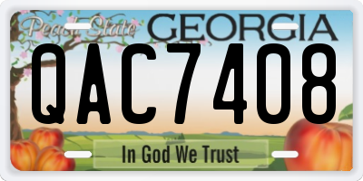 GA license plate QAC7408
