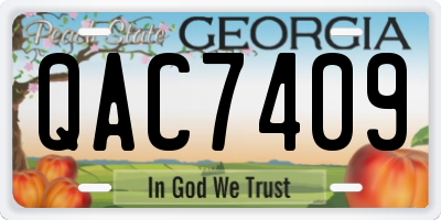 GA license plate QAC7409