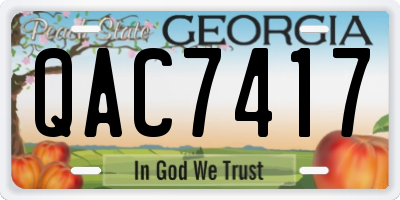 GA license plate QAC7417