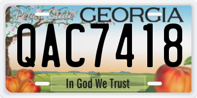 GA license plate QAC7418