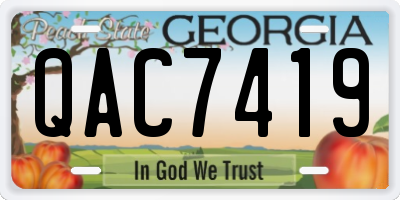 GA license plate QAC7419