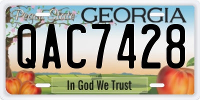 GA license plate QAC7428