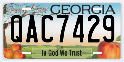 GA license plate QAC7429