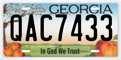GA license plate QAC7433