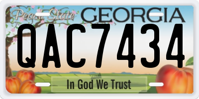 GA license plate QAC7434