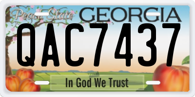 GA license plate QAC7437