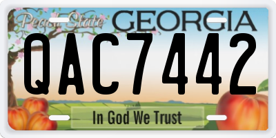 GA license plate QAC7442