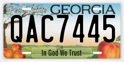 GA license plate QAC7445