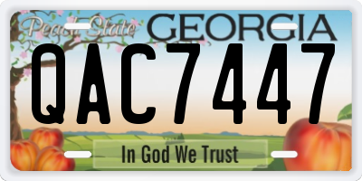 GA license plate QAC7447