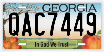 GA license plate QAC7449