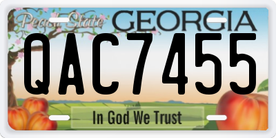 GA license plate QAC7455
