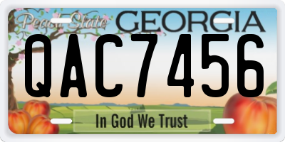 GA license plate QAC7456