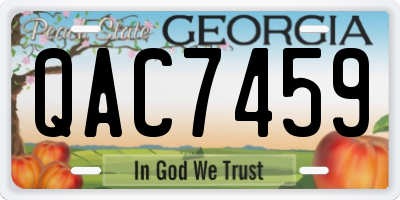GA license plate QAC7459
