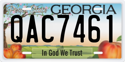 GA license plate QAC7461
