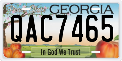 GA license plate QAC7465