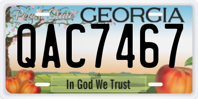 GA license plate QAC7467