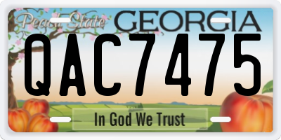 GA license plate QAC7475