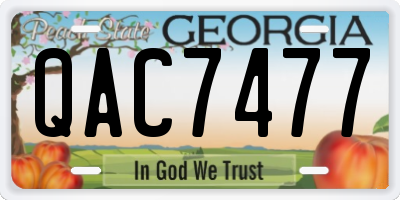 GA license plate QAC7477