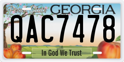 GA license plate QAC7478
