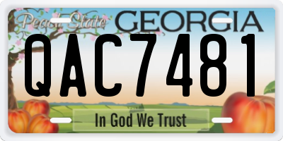 GA license plate QAC7481
