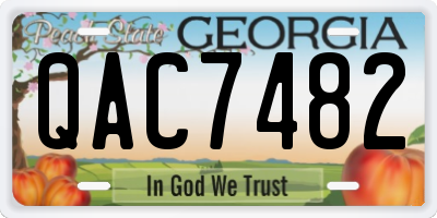GA license plate QAC7482